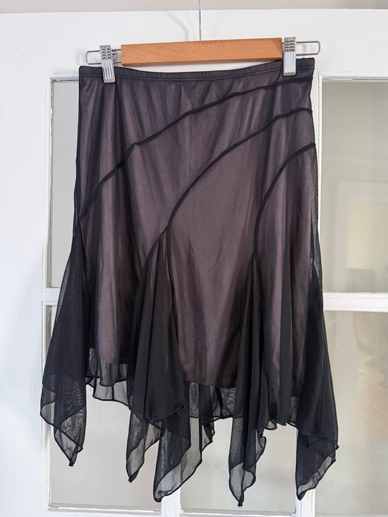 Hot Kiss Dresses & Skirts - Y2K Hot Kiss Black Asymmetrical Handkerchief Hem Skirt